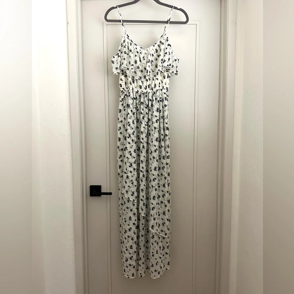 Abercrombie & Fitch Floral Maxi Dress in White and Black